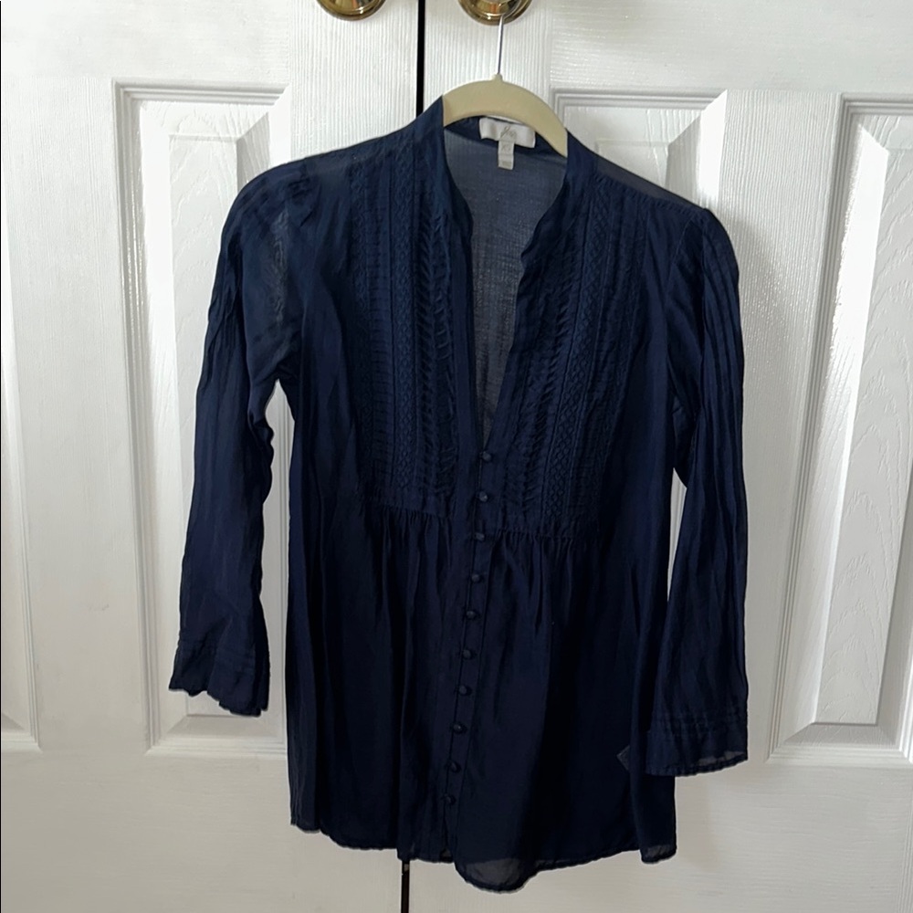 Joie baby blue sheer tunic top XS